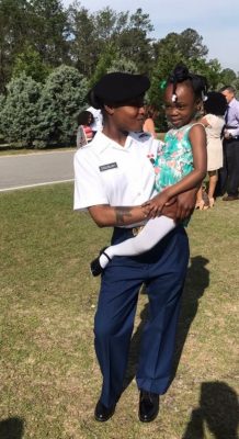 Tillman Scholar Benetta Dousuah G'25 and her daughter