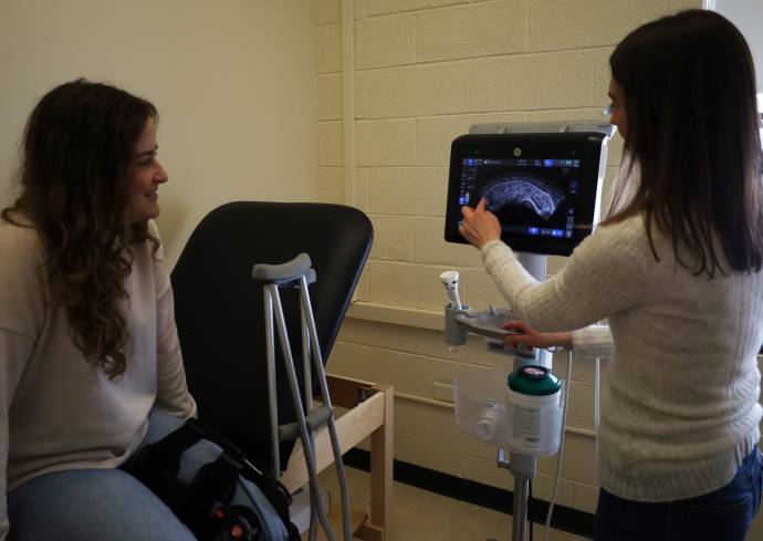 Exercise Science Professor Kylie Harmon with student Rylie DiMaio.