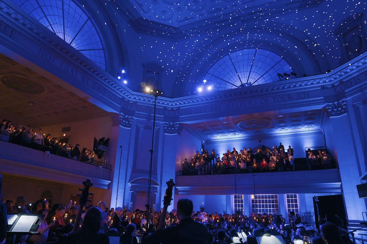 Interior of Hendricks Chapel during the Holidays at Hendricks concert