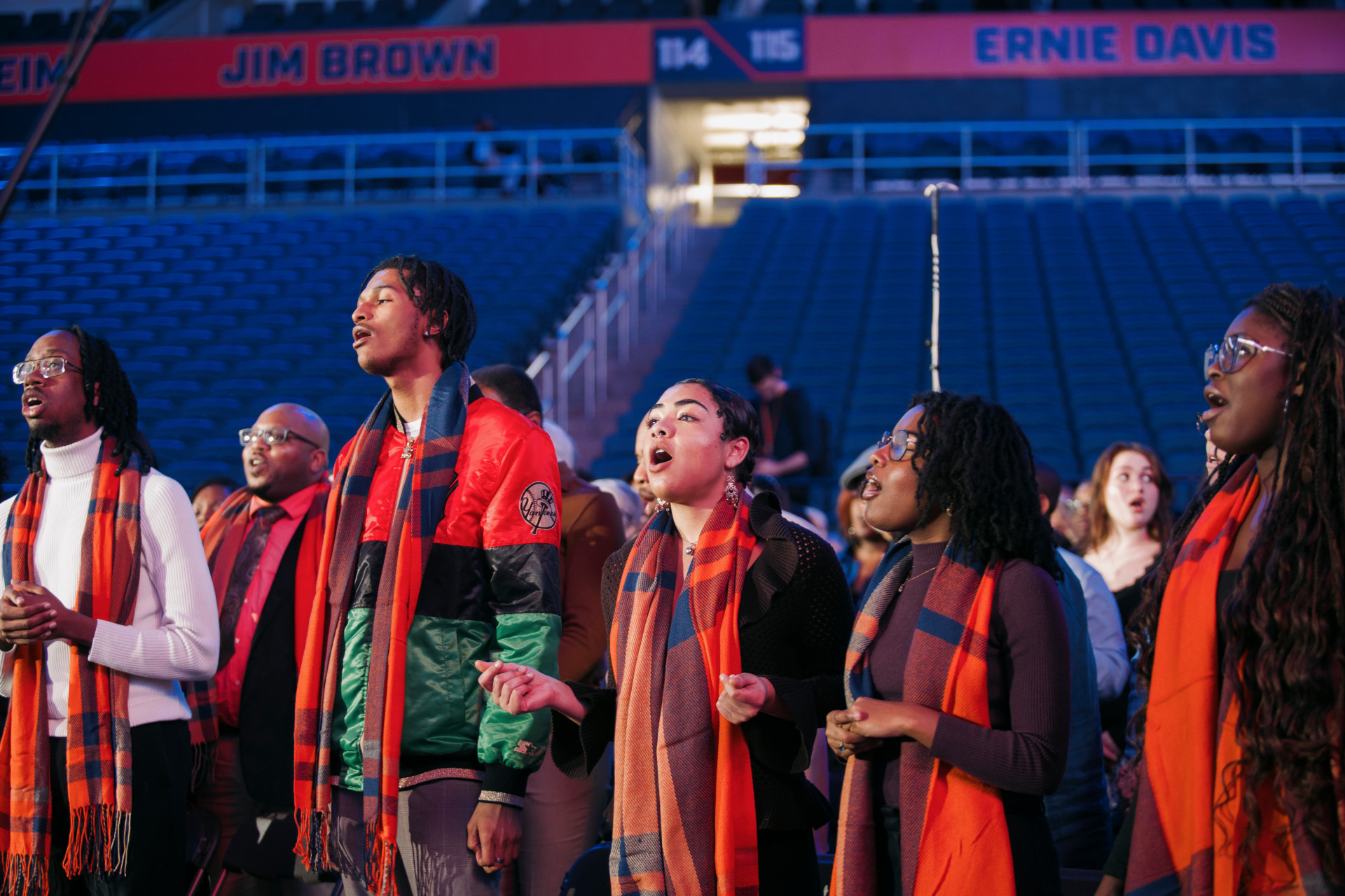 The Community Choir performs a selection. The Black Celestial Choral Ensemble also performed during the evening.