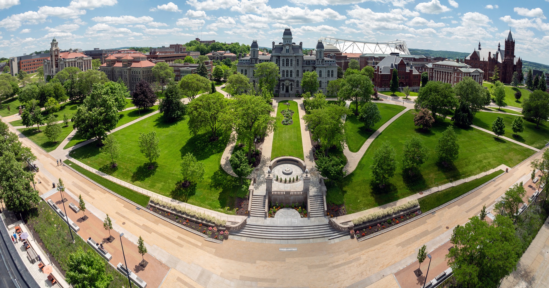 overview of Syracuse University campus in the summer