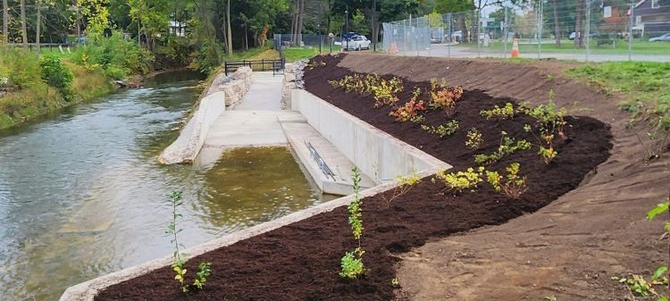 wheelchair access ramp on the creek