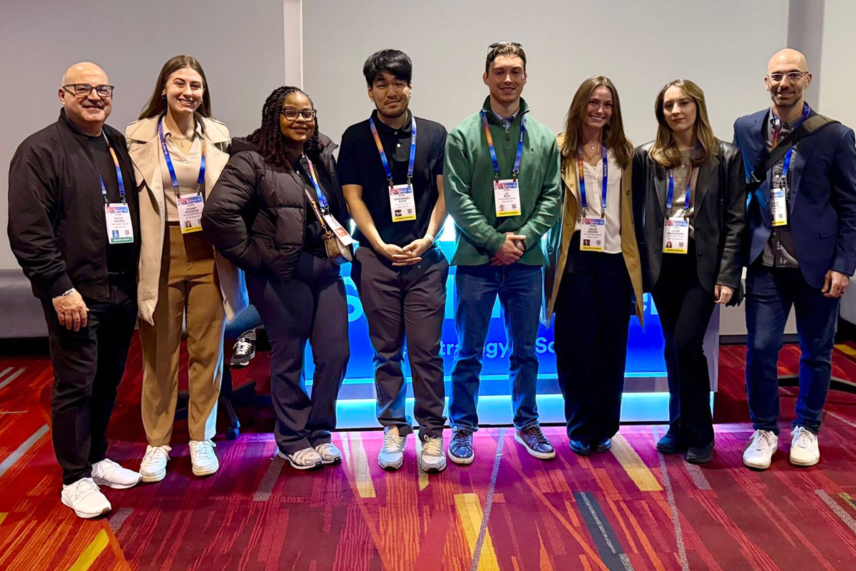 Students from Syracuse University meet with Shelly Palmer at CES, the largest tech and media trade show in the world.