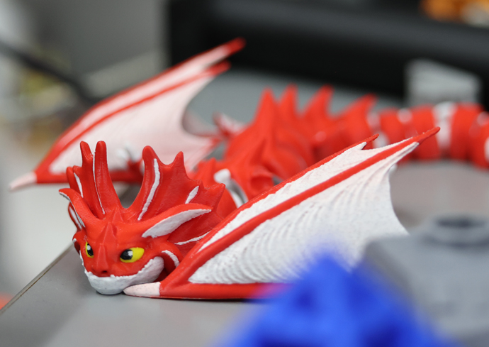 A 3D printout of a dragon.