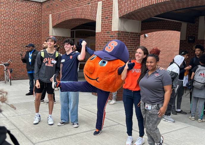 Organizers of Utica high school students' visit to Falk College.