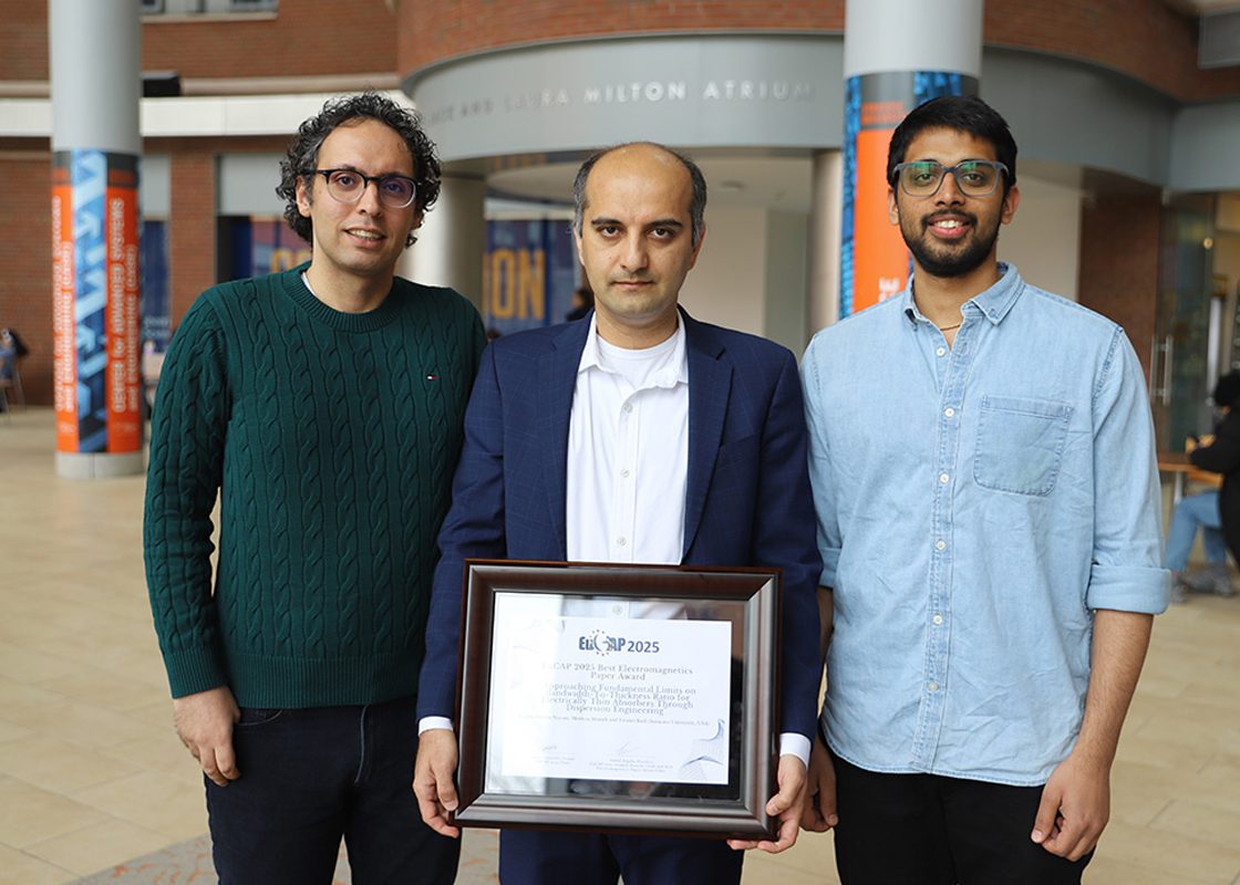 ECS Professor and Students Win Best Electromagnetics Paper Award at Prestigious Conference