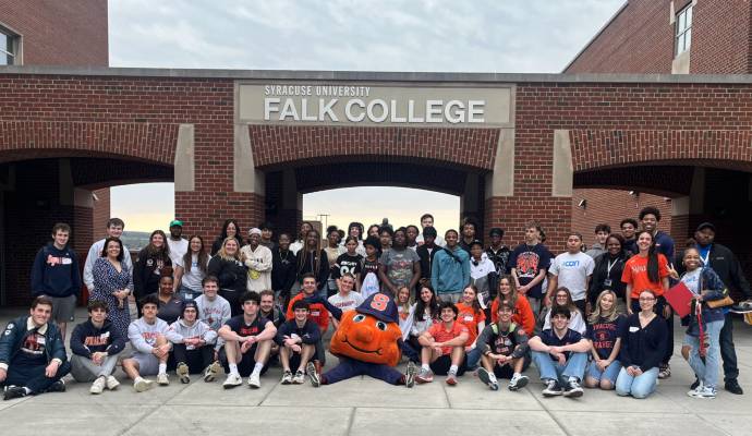 Utica high school students visit Falk College.