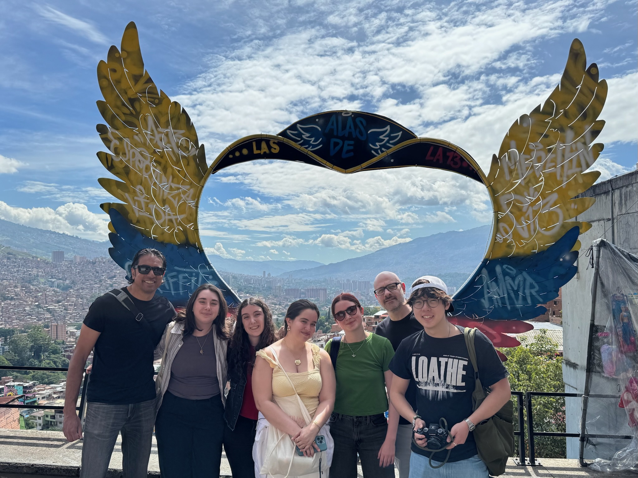 Bandier students and faculty in Medellín, Colombia toured famed urban reclamation zone Comuna 13.
