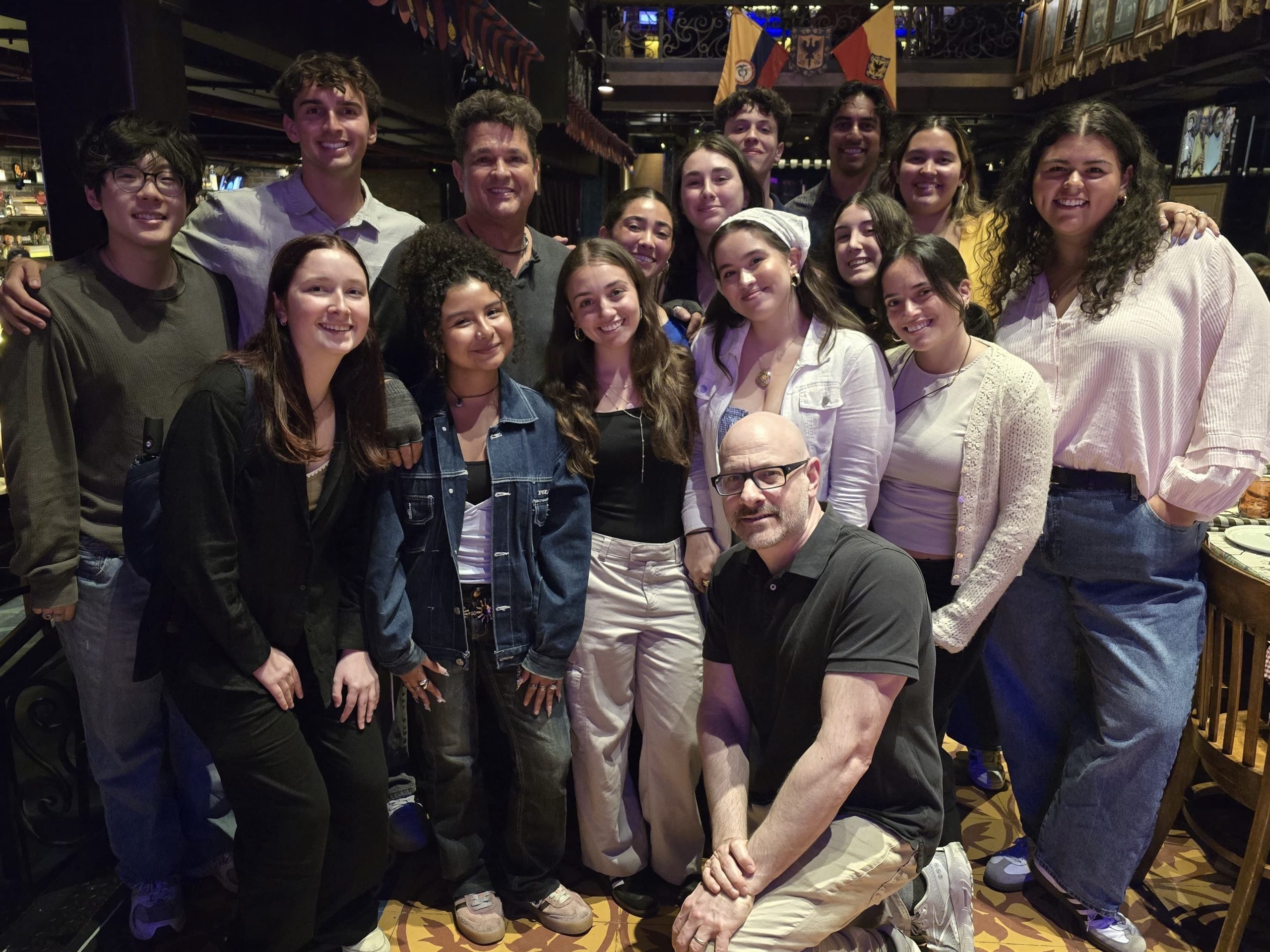 Enjoying a tour of Vives Universe led by the legendary Colombian singer himself, Carlos Vives (back row, third from left). The compound includes a school, studios, a record label and a terrific restaurant where the group dined.