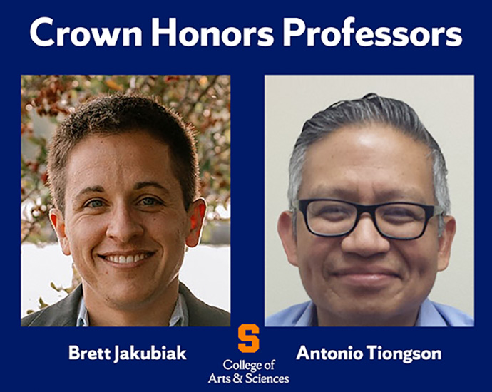 Crown Honors professors, two men, both smiling, one with glasses