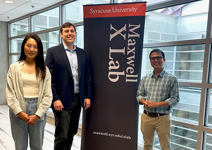 Three graduate students from the Maxwell X lab