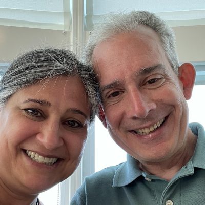 Man and woman smiling