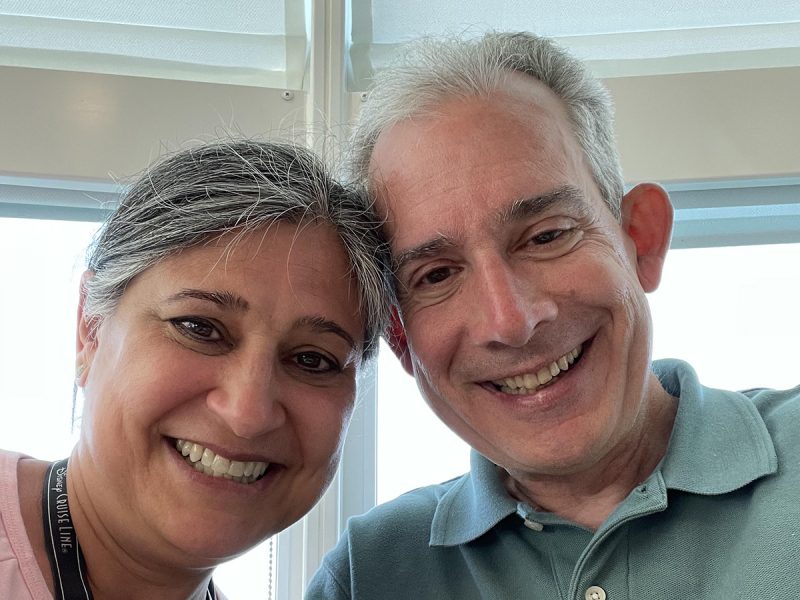 Man and woman smiling