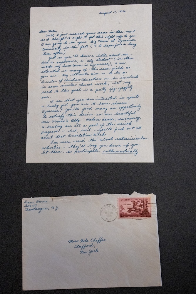 Handwritten 1946 letter and envelope addressed to Miss Nola Sheffer