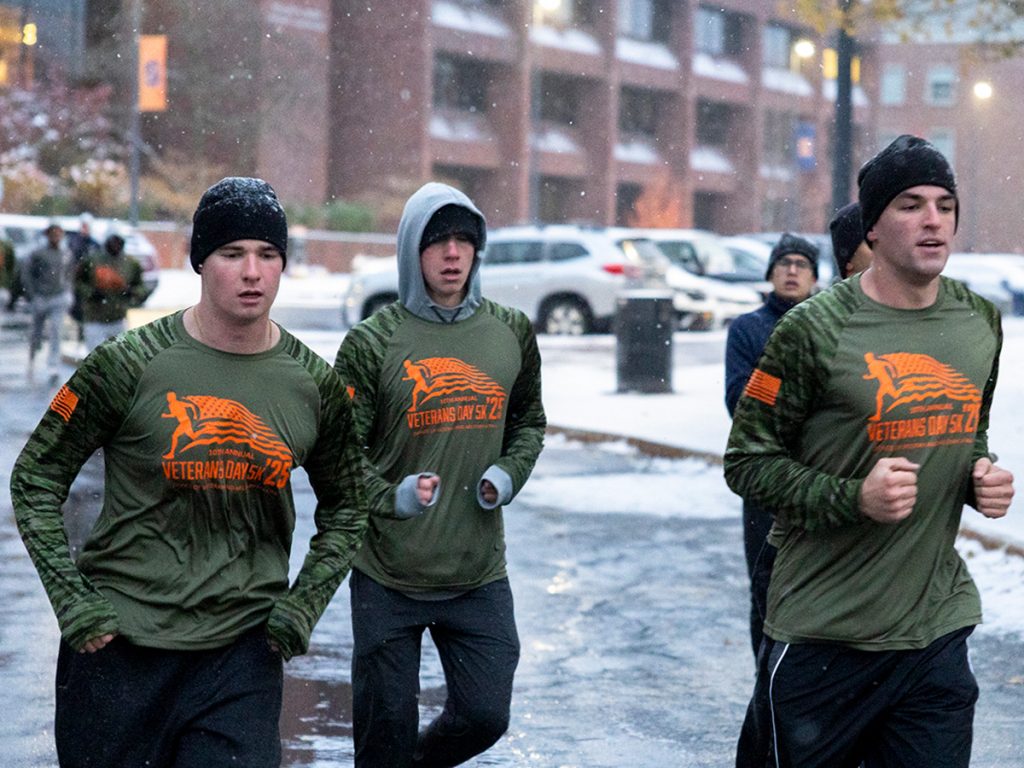 Runners participate in the Veterans Day 5K on campus