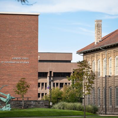 Exterior shot of Hinds Hall and Machinery Hall