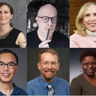 Headshots of 6 new members of Promotion and Tenure Advisory Committee--3 women and 3 men.