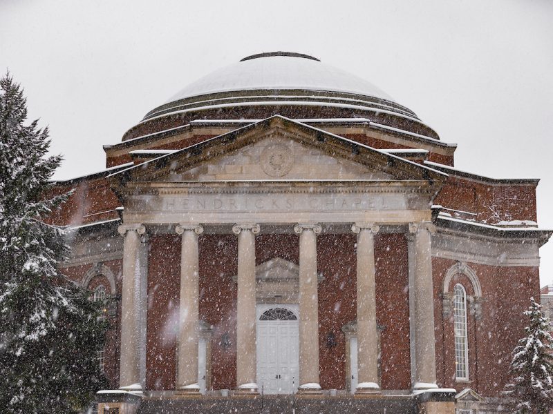 Winter image of Hendricks Chapel