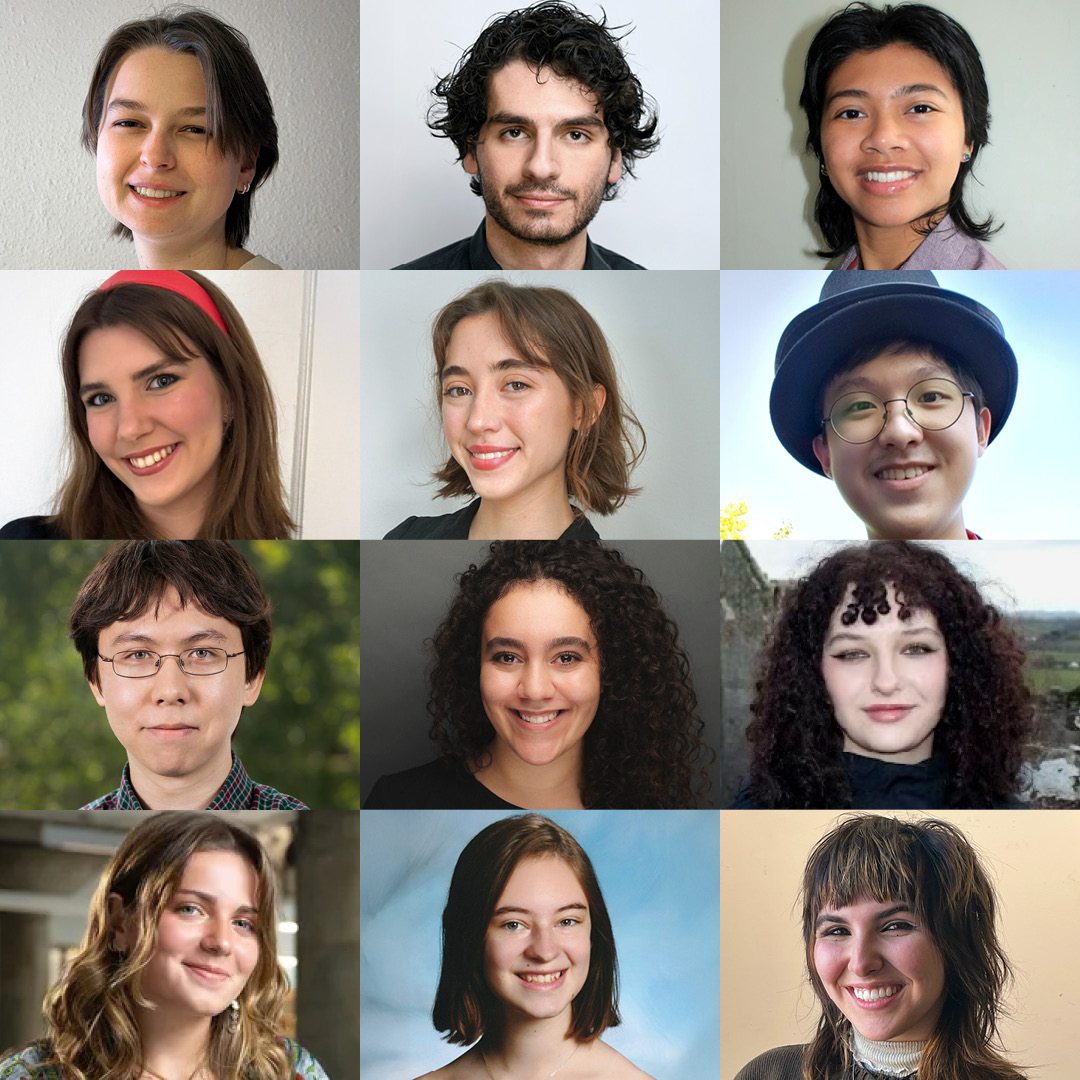 A grid of twelve portrait-style photos