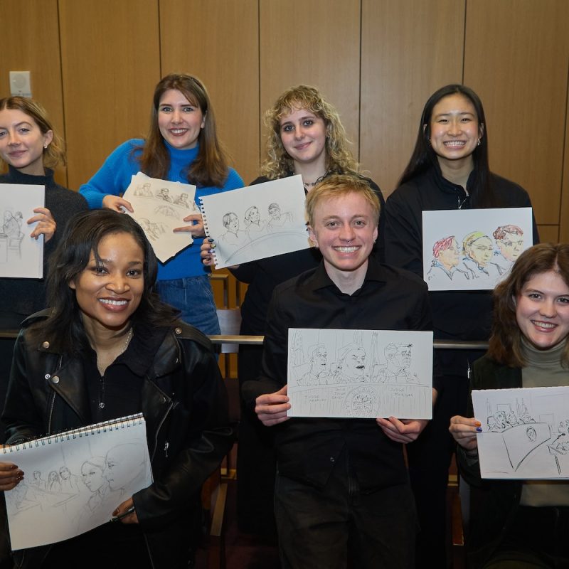 Students Serve as Courtroom Sketch Artists for US Air Force Trial at Law School 