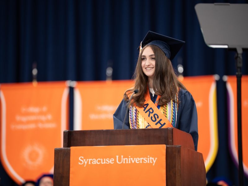 Student Speaker Sadie Shaula Meyer Urges Classmates to Remember ‘Orange Mindset’