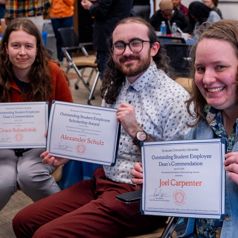 Libraries Recognize Outstanding 2026 Student Employees With Awards