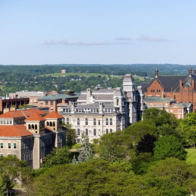 Aerial view of Syracuse University's campus